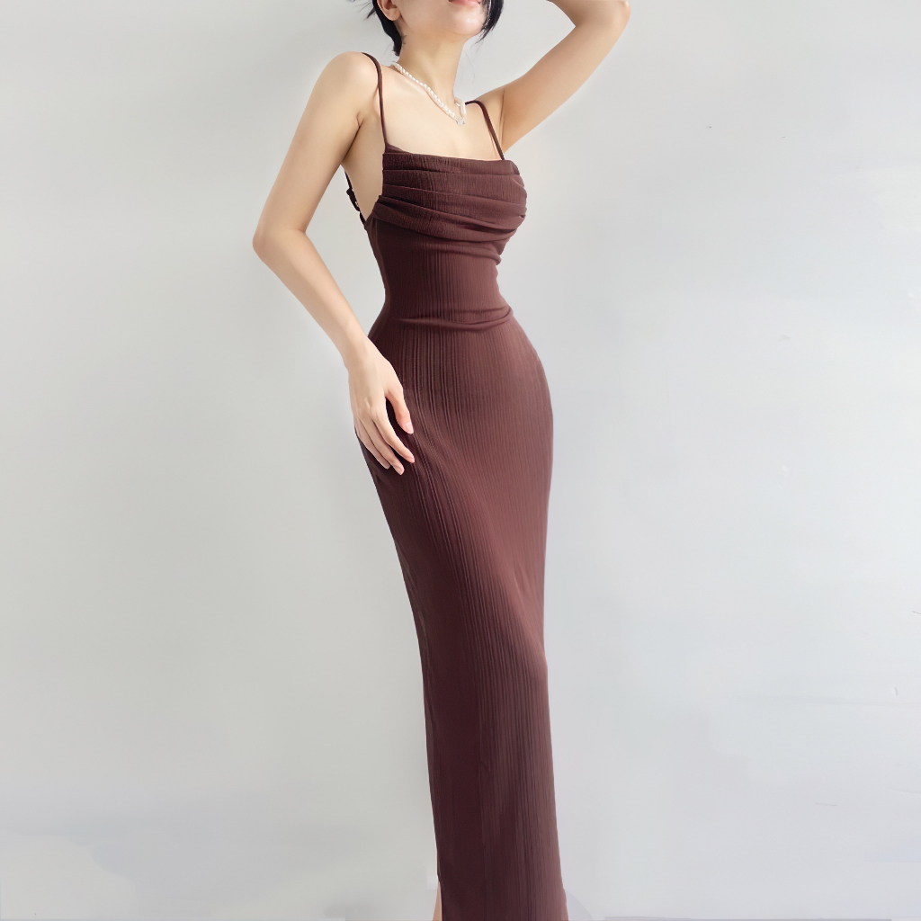 Mẫu Mới ! Đầm Body 2 Dây Dáng Dài , chất thun gân QCCC, Freesize 40-55kg | BigBuy360 - bigbuy360.vn