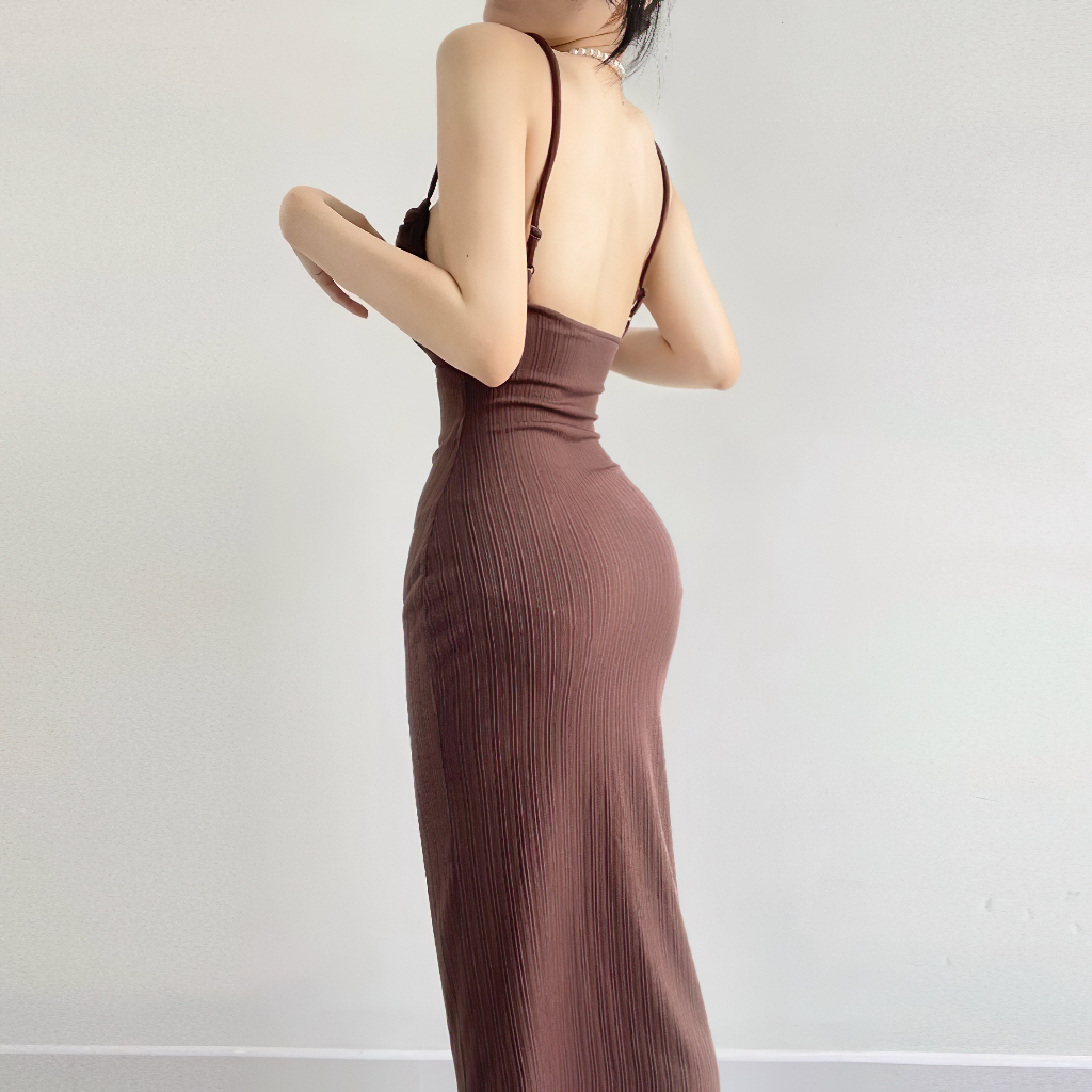 Mẫu Mới ! Đầm Body 2 Dây Dáng Dài , chất thun gân QCCC, Freesize 40-55kg | BigBuy360 - bigbuy360.vn