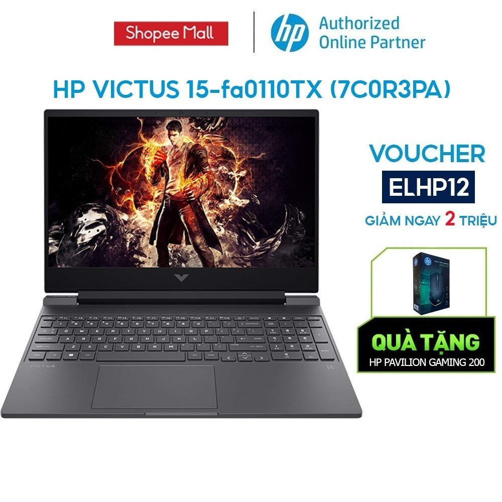 Laptop HP VICTUS 15-fa0110TX 7C0R3PA i7-12700H | 8GB | 512GB |RTX™ 3050 4GB | 15.6' 144Hz