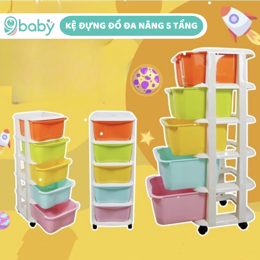 Kệ nhựa đựng đồ đa năng 5 tầng đa sắc màu Việt Nhật