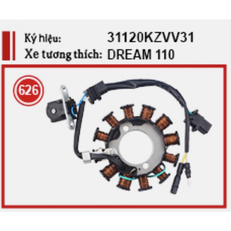 CUỘN DÂY MÁY PHÁT ĐIỆN XE DREAM 110