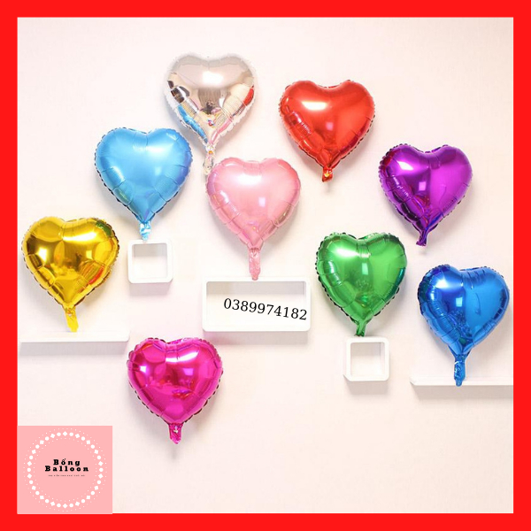 Bóng bay trái tim tráng nhôm ❤️FREESHIP❤️ Bóng bay hình trái tim đầy đủ size để trang trí sinh nhật, phòng cưới,đám cưới