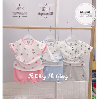 Bộ Avaler - Mommom cộc tay cài vai sợi tre nhiều hoạ tiết cho bé
