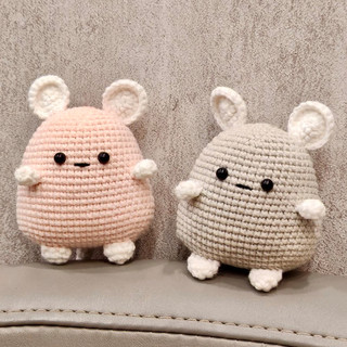 Móc khóa chuột hồng cute, móc túi xách đan len thủ công làm quà tặng sinh nhật