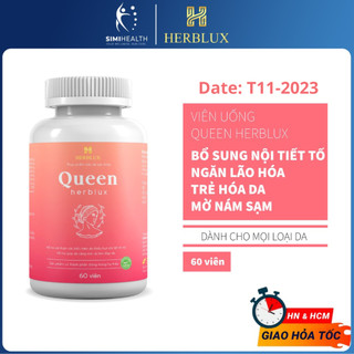 Viên uống nội tiết tố nữ QUEEN HERBLUX cân bằng nội tiết mờ nám chống lão hóa làm đẹp da tăng cường sinh lý nữ SIMI