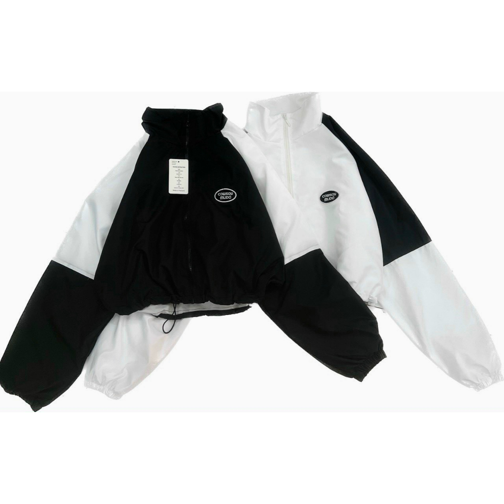 Áo Khoác Gió - Áo Khoác Dù Nữ 2 Lớp Phối Màu Dáng Lửng Dây Rút Siêu HOT