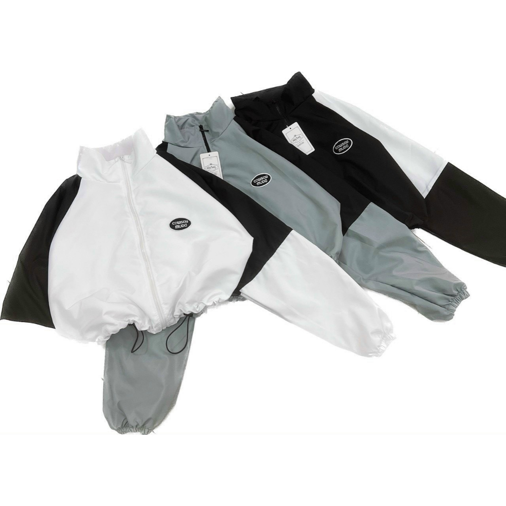 Áo Khoác Gió - Áo Khoác Dù Nữ 2 Lớp Phối Màu Dáng Lửng Dây Rút Siêu HOT