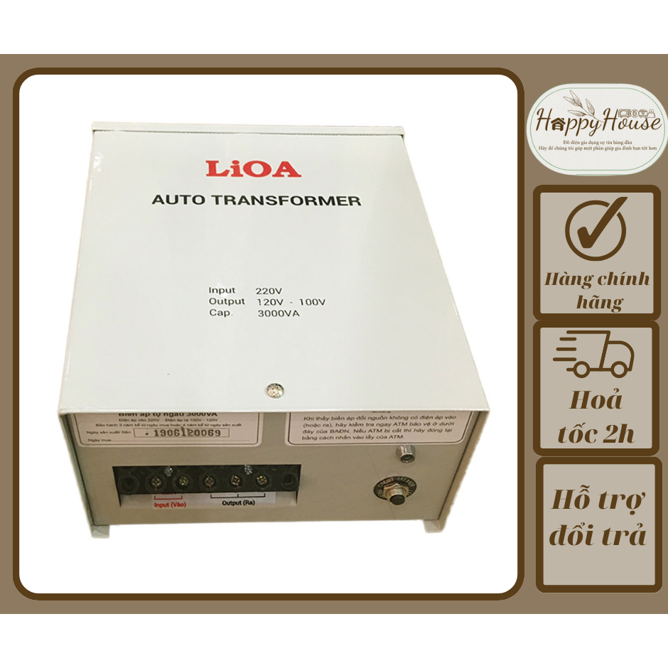 Biến Áp 220V ra110V Đổi Nguồn Hạ Áp 1P - 3,0kVA Lioa DN030