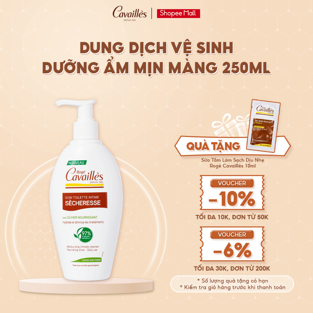 Dung Dịch Vệ Sinh Phụ Nữ Dưỡng Ẩm Mịn Màng Secheresse Roge Cavailles 40ML