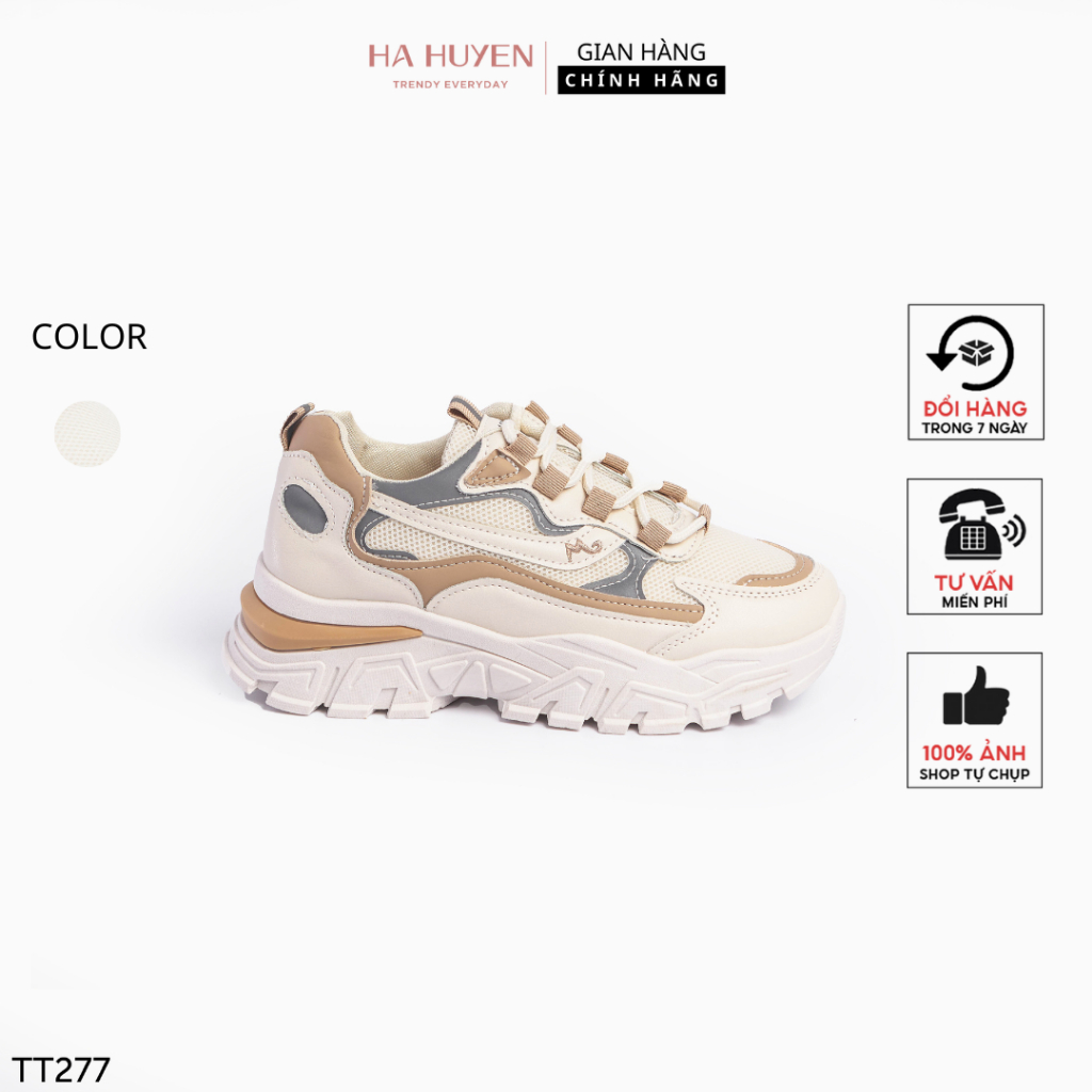 Giày thể thao nữ Hà Huyền Shoes sneaker phối màu phản quang cá tính - TT277