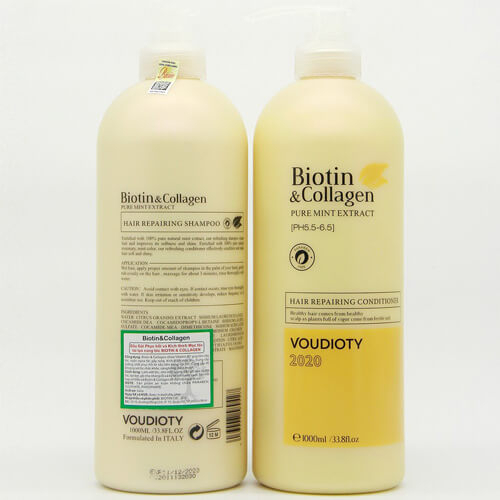 Cặp Dầu Gội Xả Biotin & Collagen Vàng 1000ml