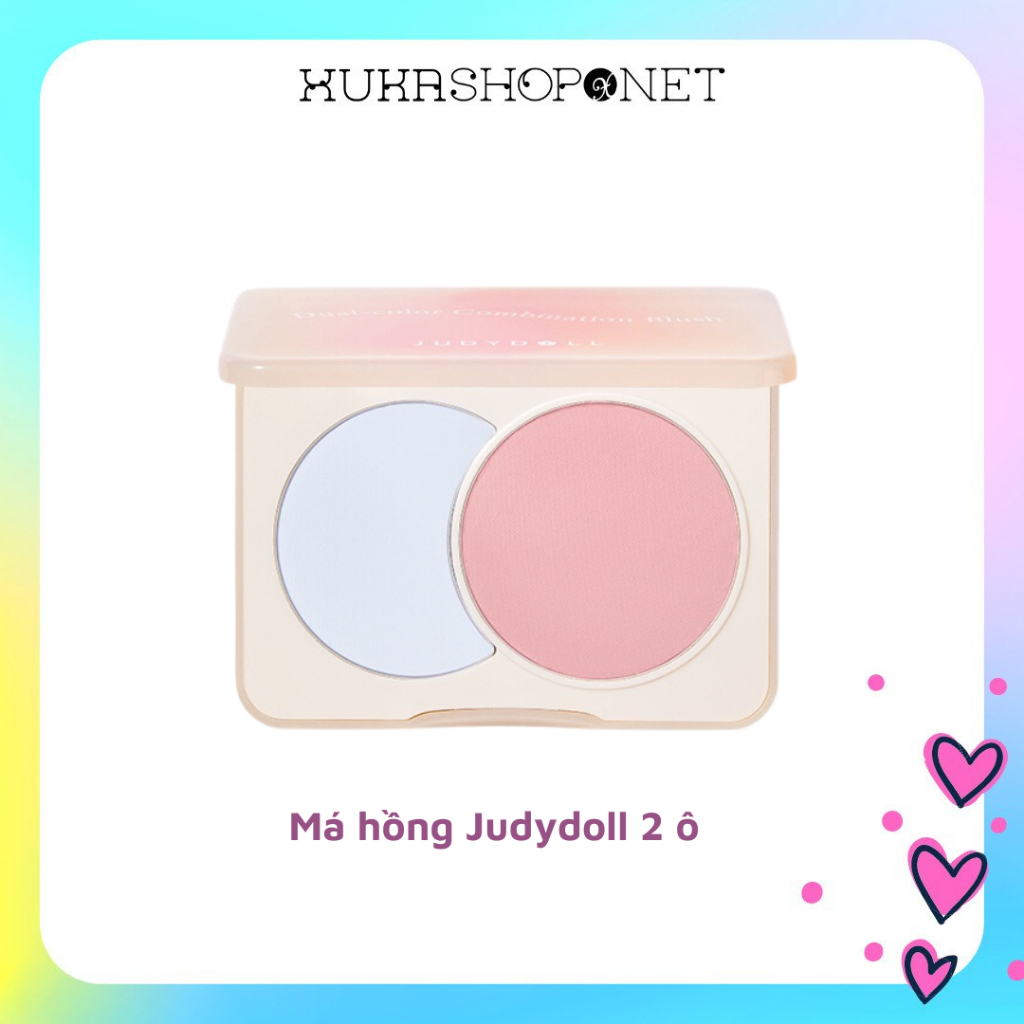 Phấn má hồng Judydoll hai tông màu nhẹ nhàng tiện lợi cho người mới tập trang điểm 6g