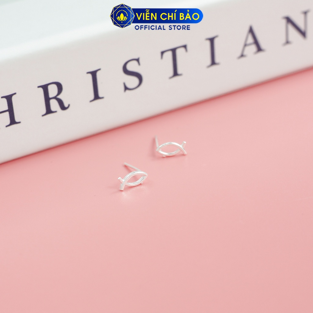 Bông tai cá chất liệu bạc 925 thời trang phụ kiện trang sức nữ thương hiệu Viễn Chí Bảo E082