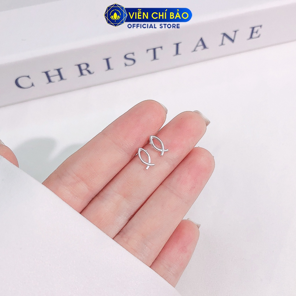 Bông tai cá chất liệu bạc 925 thời trang phụ kiện trang sức nữ thương hiệu Viễn Chí Bảo E082