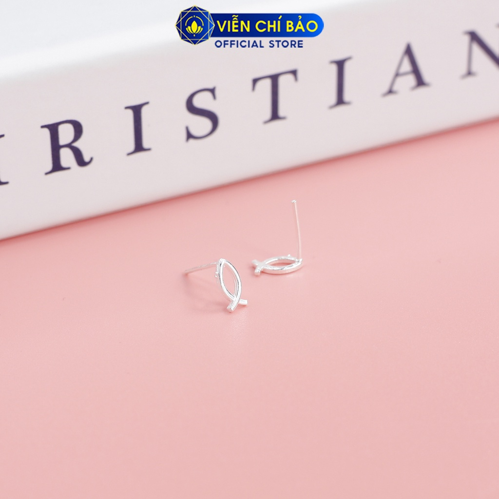 Bông tai cá chất liệu bạc 925 thời trang phụ kiện trang sức nữ thương hiệu Viễn Chí Bảo E082