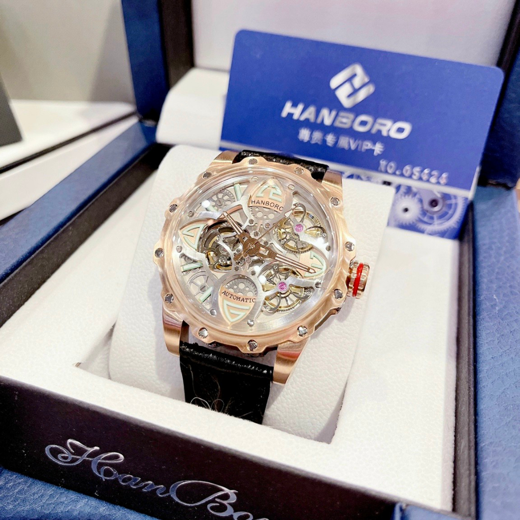 Đồng Hồ Cơ Nam Hanboro by Huboler Chính Hãng,FullBox