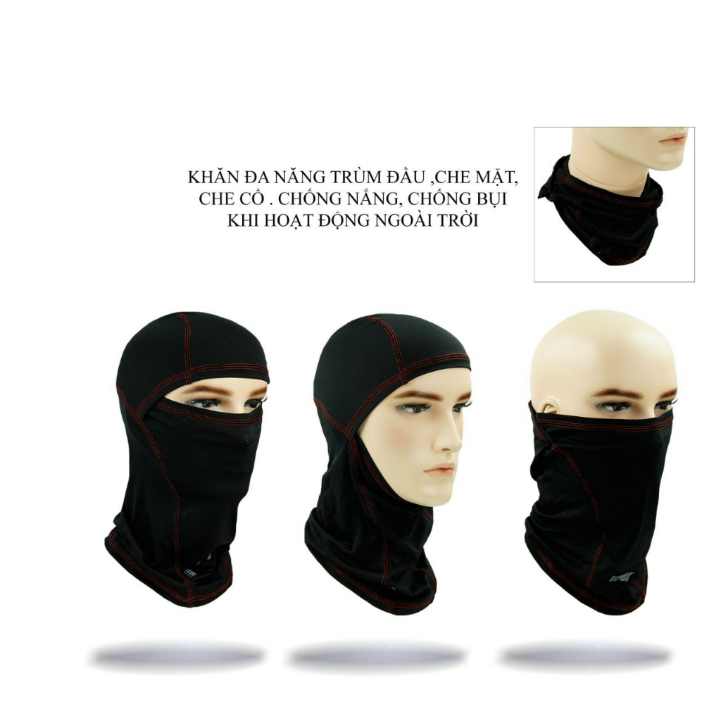 Khăn Ninja Trùm Đầu Fullface Swat F1 Vải Cao Cấp Thoáng Mát Co Dãn 4 Chiều