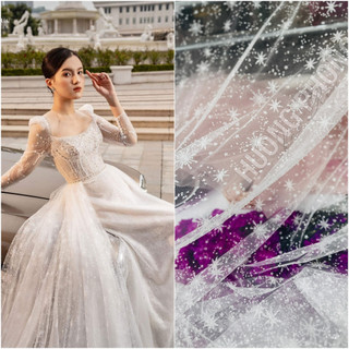 Vải lưới kim tuyến ngôi sao 515