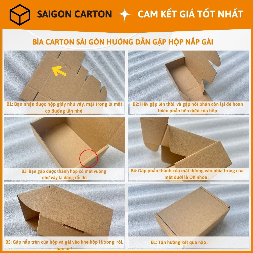 50 Hộp carton đóng gói hàng cho shop online size 20x10x10 cm -  sản xuất bởi SÀI GÒN CARTON