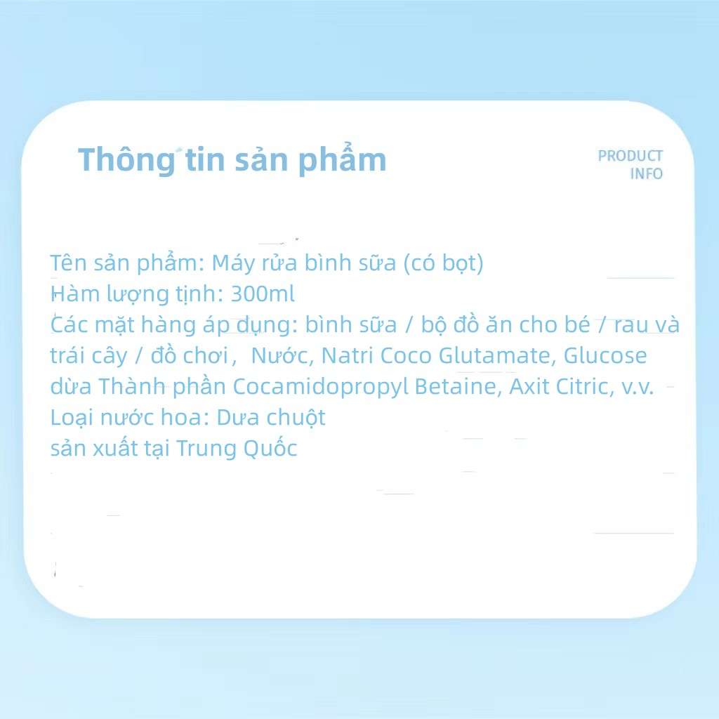 Squirrel lala Nước RỬA BÌNH sữa,Dễ dàng làm sạch, khử mùi và vệ sinh,An toàn và không gây kích ứng 300ml