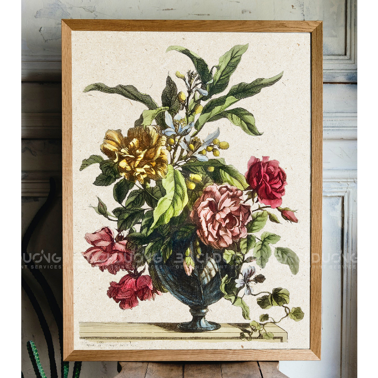 Tranh Decor Vingtage trang trí nhà cửa, tranh in canvas, tranh để bàn trang trí phòng ngủ phòng khách kèm khung và đinh