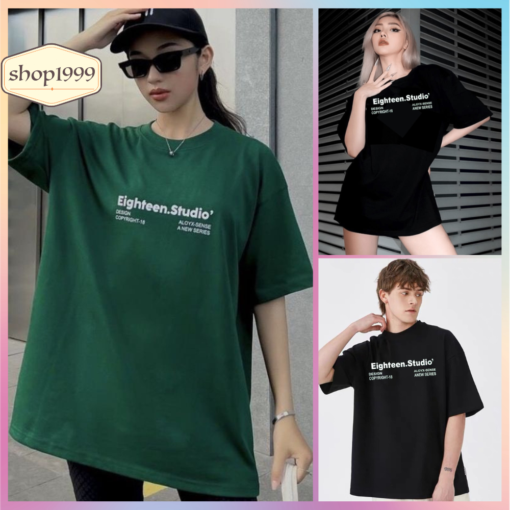Áo Thun 18 EIGHTEEN.STUDIO Tay Lỡ From Rộng Unisex -Áo Phông SHOP1999 Cho Nam Nữ Hội Nhóm