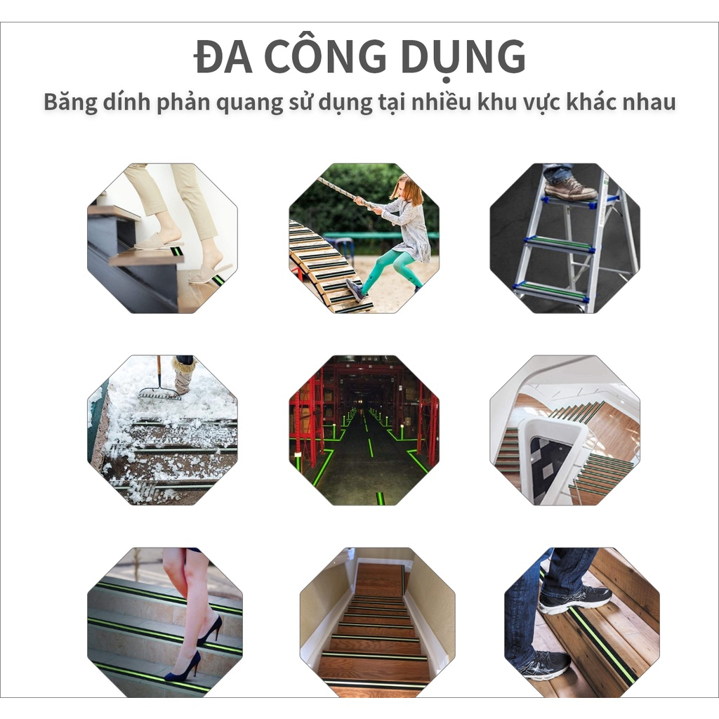 Băng keo phản quang chống trượt SKORA kích thước 5cmx10m siêu bền hàng nhập khẩu thương hiệu Hàn Quốc bảo hành 6 tháng