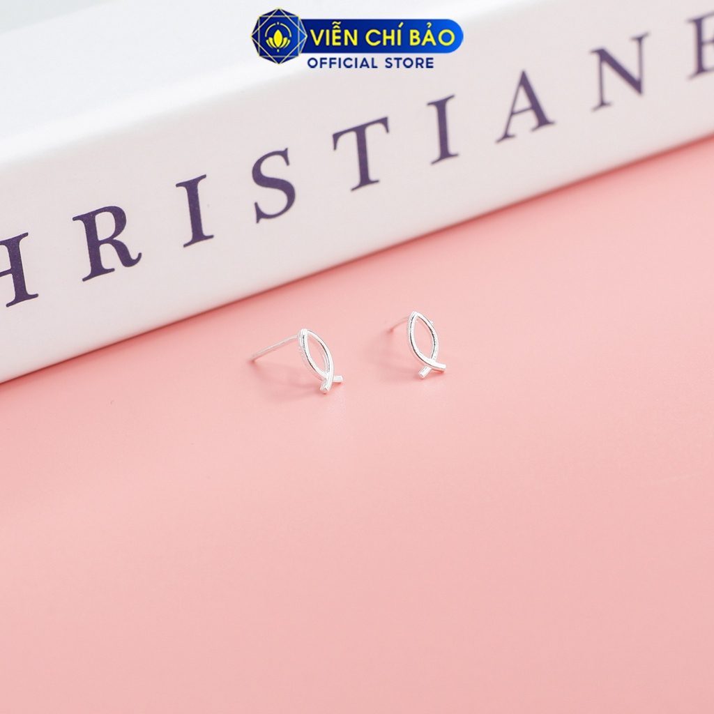 Bông tai cá chất liệu bạc 925 thời trang phụ kiện trang sức nữ thương hiệu Viễn Chí Bảo E082