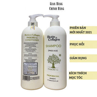 Cặp Dầu Gội Xả Biotin & Collagen Trắng Siêu Mềm Mượt Cho Tóc Khô 1000ml [ SALE MẠNH ]+ủ Karseell