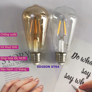 Bóng đèn led edison st64 - 4w . bóng thủy tinh trang trí