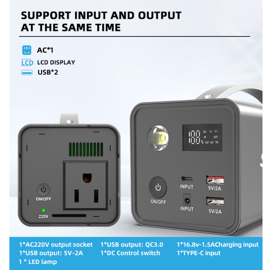 Trạm sạc di động GLUCKLICH 200W 60800 mAh - Tiểu chuẩn Châu Âu, sử dụng linh hoạt - cắm nguồn 220V