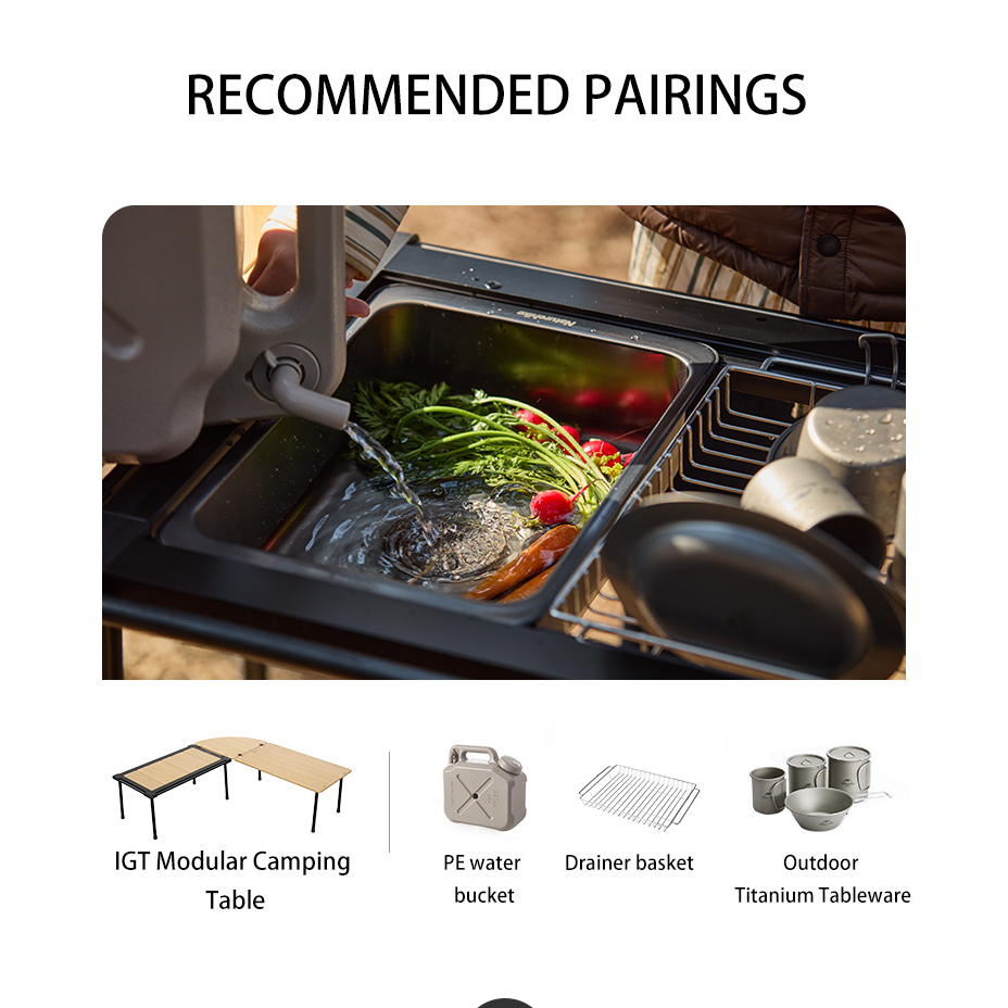 Chậu rửa bát inox dùng kết hợp bàn IGT NatureHike CNH22SN016