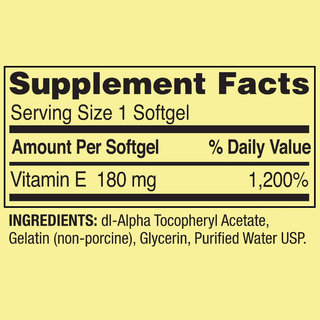Vitamin E Spring Valley 180mg 400IU