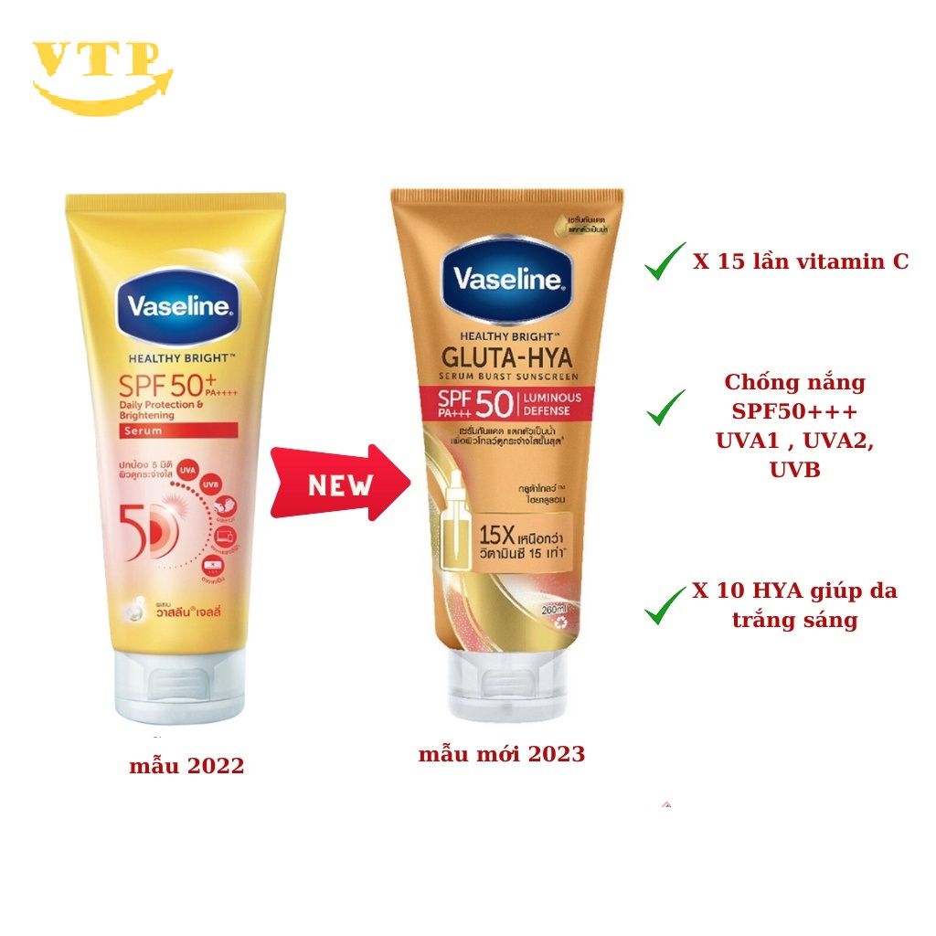 Sữa Dưỡng Thể Vaseline 50X Healthy Bright Serum SPF50 Thái Lan