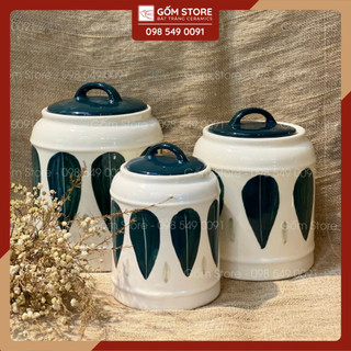 Hũ sứ đa năng, hũ muối dưa cà, vại đựng muối dưa gốm sứ bát tràng, vại đựng thực phẩm dung tích 1l/ 1,7l/ 2l - gốm store