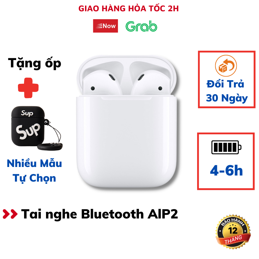 Tai nghe Bluetooth AP2 Không Dây Pin Trâu 6h, Định Vị, Đổi Tên, Âm Tốt chính hãng PKT