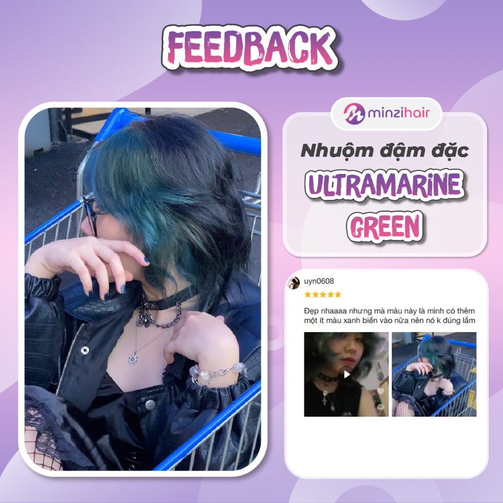 Thuốc Nhuộm Tóc Đậm Đặc Màu Ultramarine Green - Minzihair, Minzihair HCM