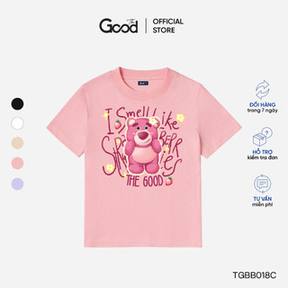 Áo Thun BabyTee THE GOOD "I Smell Like Strawberry", Áo Phông Form Fit Nữ Họa Tiết Gấu Hồng 4 Màu Pastel