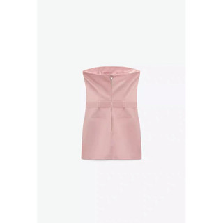 Đầm hồng cúp ngực phối túi(Sẵn size s)