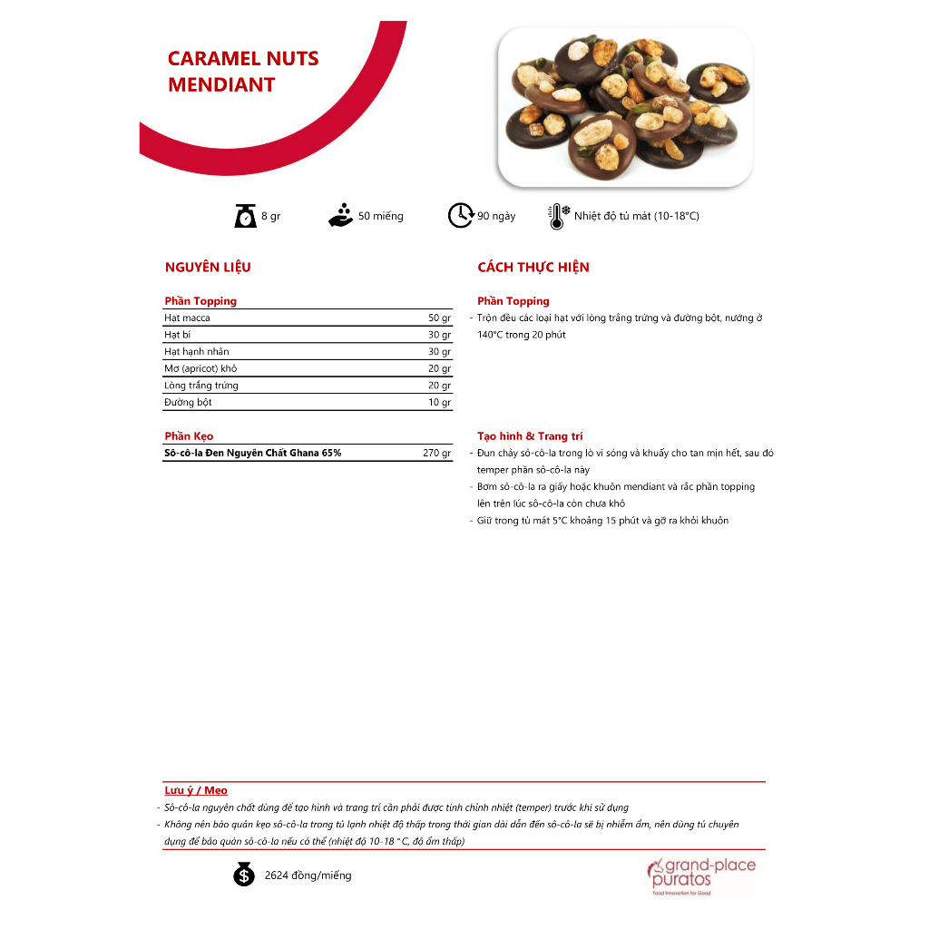 Sô Cô La Nguyên Chất Chocolante 60-Days VN Dark 74% Puratos Grand-Place VN-1kg