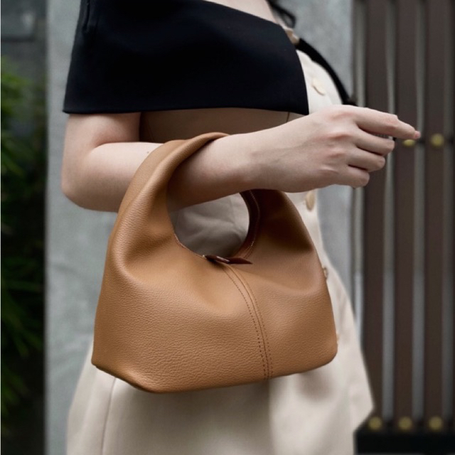 Chow bag NÂU BÒ + nơ Nâu