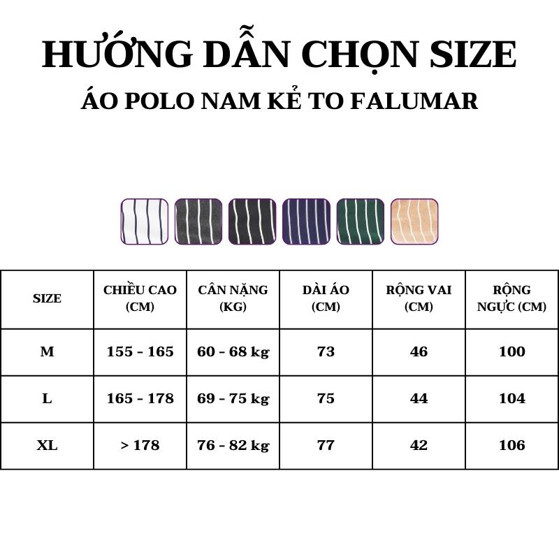 Áo Polo Falumar Kẻ To Ngắn Tay Nhiều Màu Chất Vải Cotton Cao Cấp, Form Regular trẻ trung lịch lãm