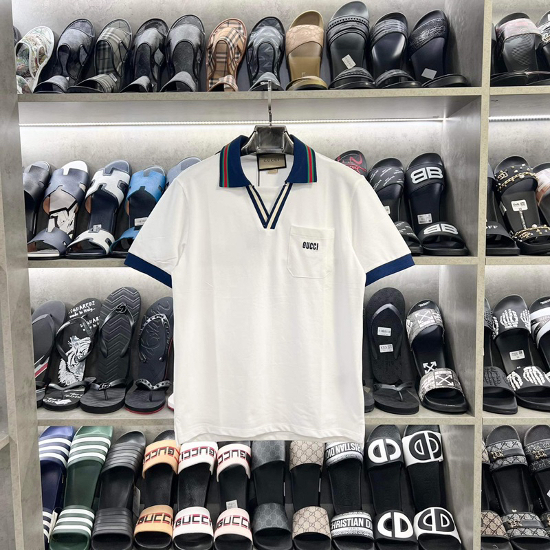 Áo Polo GC Trơn Cổ Dệt Đơn Giản Mix Túi Ngực New 2396