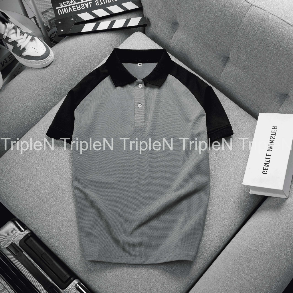 Áo polo nam cổ bẻ TripleN tay ngắn chất liệu vải cá sấu co giãn 4 chiều cao cấp, màu sắc trẻ trung, thời trang
