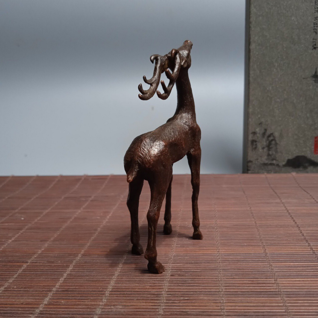 Tượng Nai-Chất liệu Kẻm Mạ Đồng Giả Cổ (TD330)