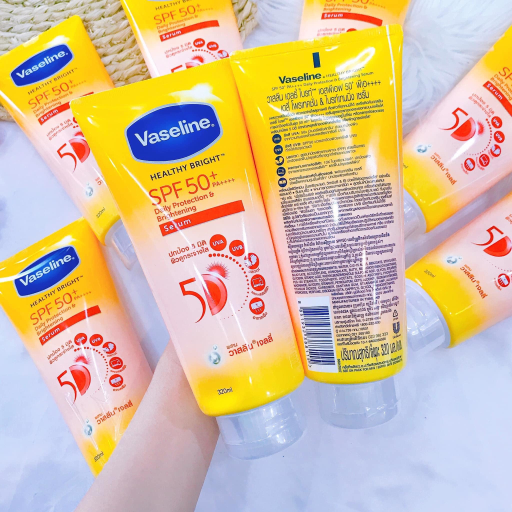 Sữa Dưỡng Thể Vaseline Healthy Bright Spf50+ Daily Protection & Brightening Serum Dưỡng Da Chống Nắng 300ml