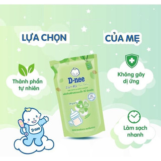 Nước rửa bình sữa Dnee Organic Túi 550ml (Chính hãng có tem Công ty Đại Thịnh)