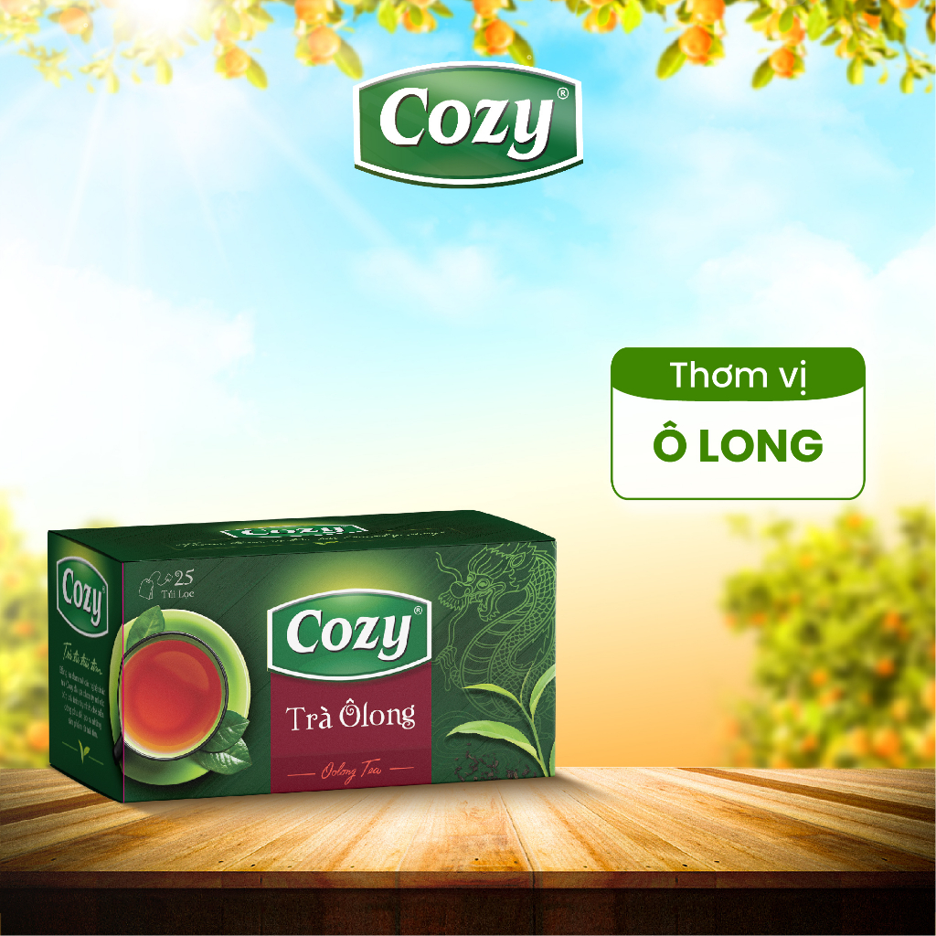 Trà Ô long túi lọc Cozy (25 túi lọc x 2gr) - Thức uống giúp tỉnh táo hỗ trợ giải nhiệt
