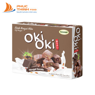 Bánh nougat - kẹo hạnh phúc oki oki vị socola hạnh nhân hộp 240g