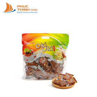 Bánh nougat - kẹo hạnh phúc oki oki thơm ngon vị socola hạnh nhân gói 500g